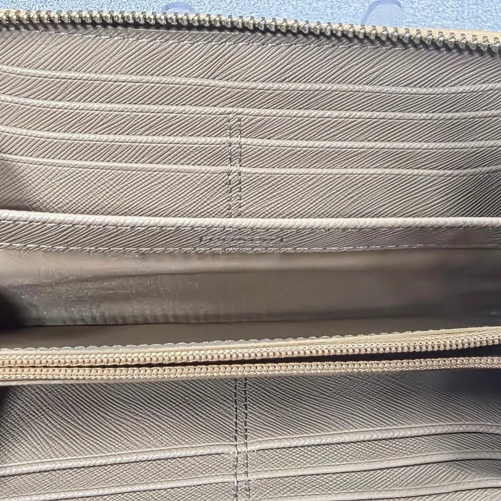 Coach Wallet Womens‎ Tan Excellent Optic Signature Jacquard Bifold Slim Logo